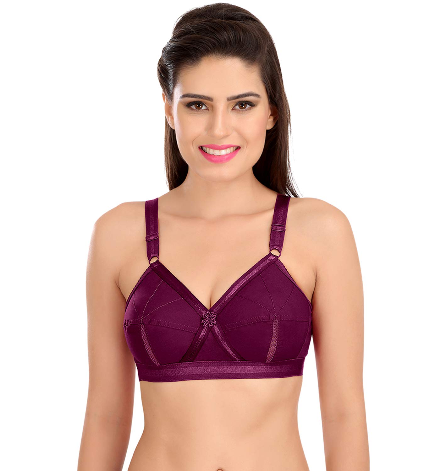 SONA Perfecto Cotton Bra for Woman Full Coverage Non Padded Everyday Wirefree Pack of