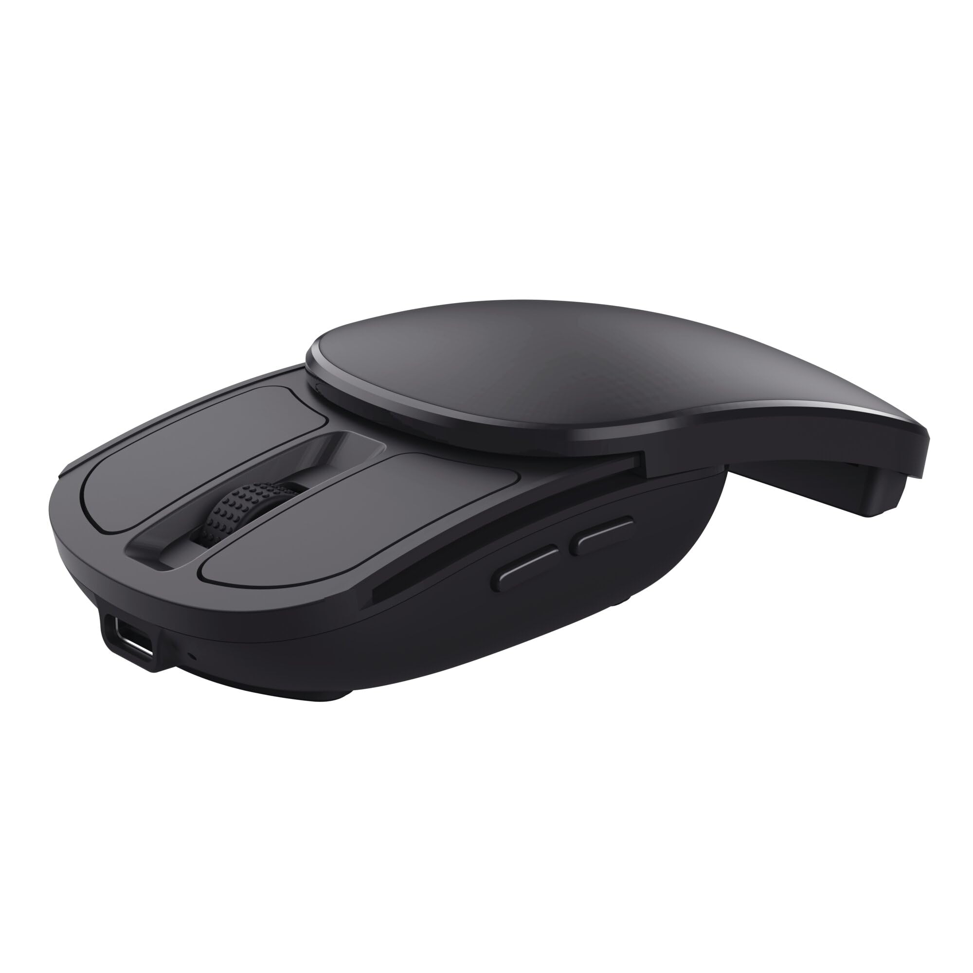 Trust Zylo Foldable Wireless Mouse for Laptop with Storable USB-C Receiver, Rechargeable Battery, 1000-2400 DPI, only 55g, Portable Lightweight Slim Computer Mouse PC Mac, Black