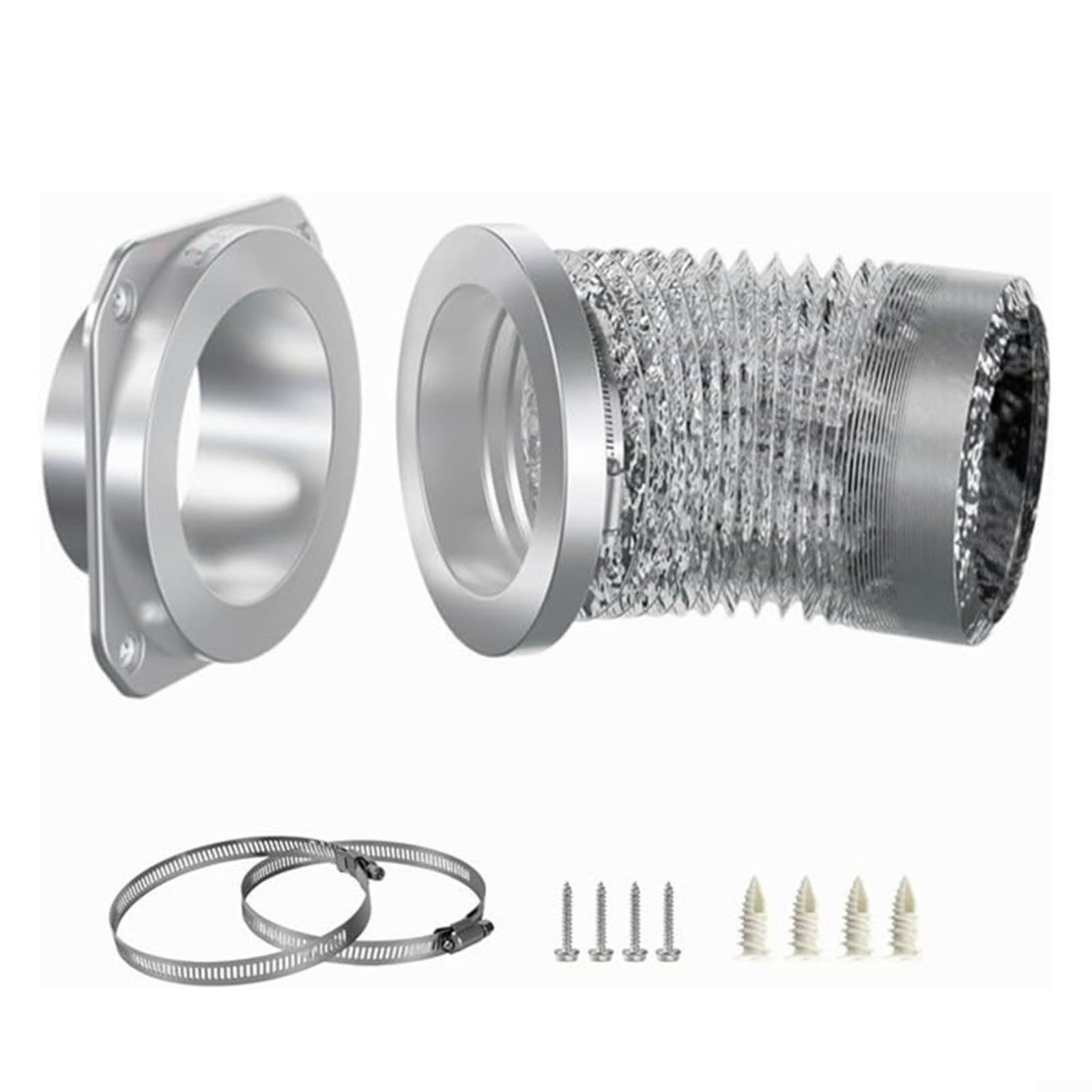 KiraKira Samozłączający się magnetyczny zestaw łączników wentylacyjnych suszarki, zawiera elastyczny wąż aluminiowy 35 cm, złącze wylotowe z pierścieniami uszczelniającymi, bezpieczna obsługa suszarki