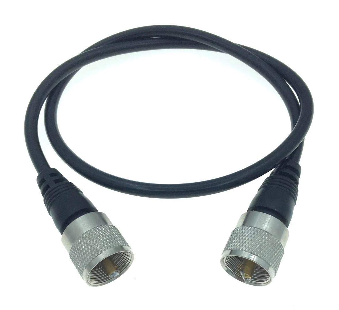 RedYutou UHF Male Plug PL-259 to UHF Male PL-259 Low Loss Digital Coax UHF Cable (100cm) RG58 for HAM & CB Radio,Antenna Analyzer,Dummy Load,SWR