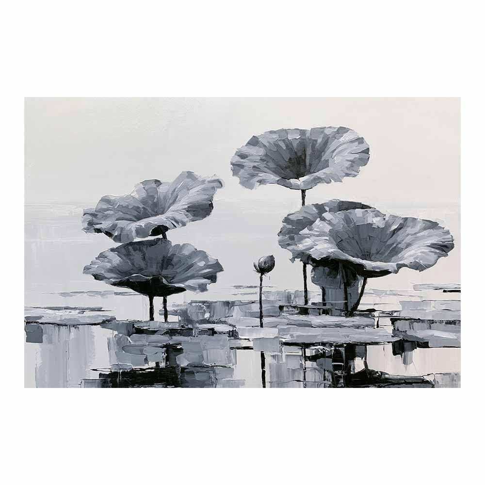 HOQIU Black And White Pictures Monochrome Lotuse Painting canvas wall art, painting and decor, for Living Room Bedroom Home Decoration(Multicolor)-60x80cm Unframed