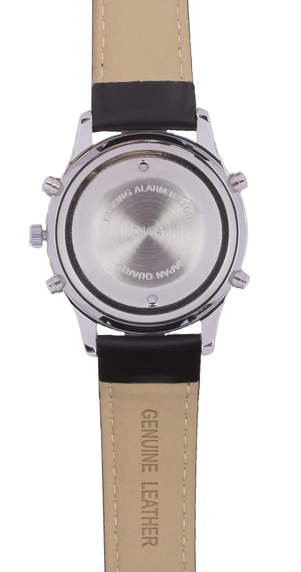 Marschall Deutsch sprechende Herren Armbanduhr I H-SL I Für Blinde, Senioren und Sehbehinderte I Komplette Datumsansage I Extra große Zeiger I Silberfarben mit Lederarmband