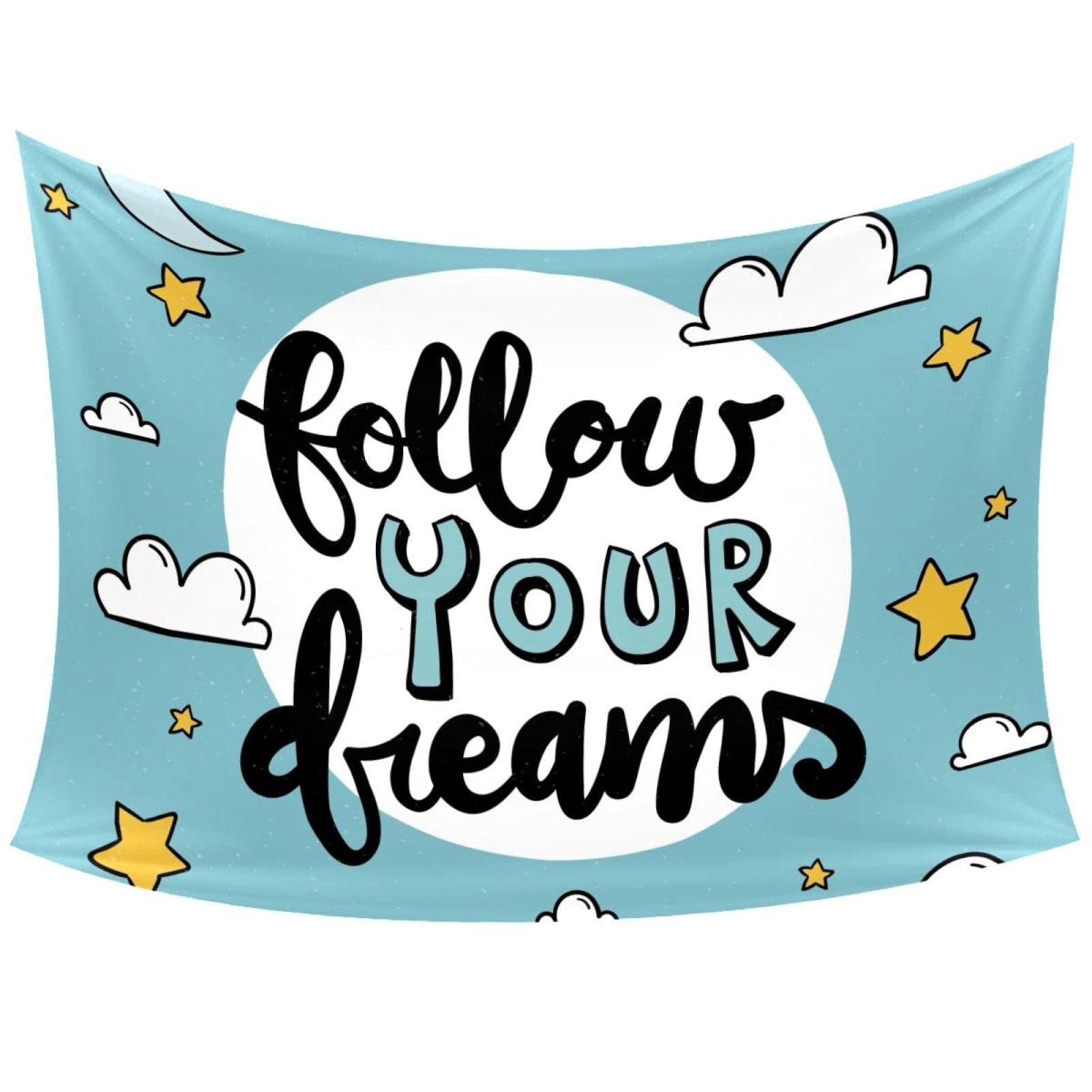 Multi Tapestry Wall Hanging Personalized Tapestry Backdrop Banner 60''X40'' Inches 60''X51'' Wall Decor Follow Your Dream