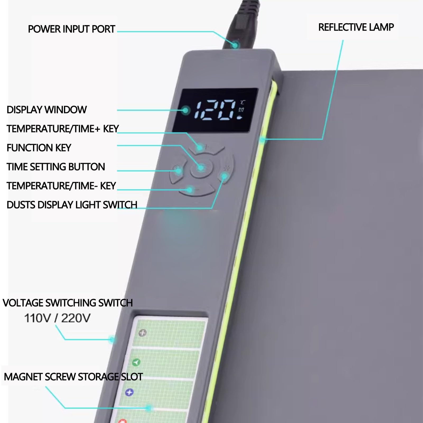 Denash Piastra Riscaldante per Separatore Schermo LCD, Regolabile da 30 a 135℃, per Telefoni e Tablet Fino a 16 Pollici, Strumento di Riparazione con Display Digitale per la Ripar (Spina europea 220V)