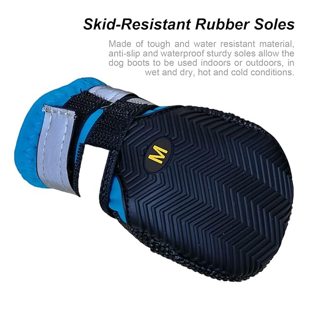 Foto 4 de 8 de AMOMYDOG Zapatos para Perros, Juego de 4 Botas Perro