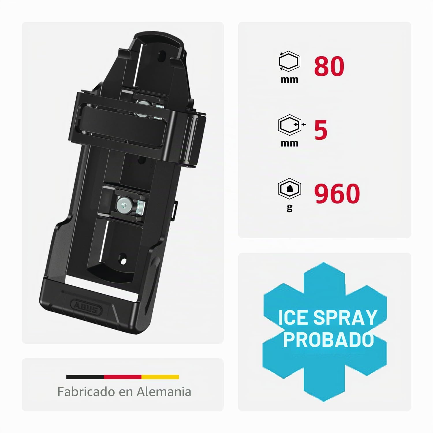 ABUS Bordo uGrip 5700C SH candado plegable con soporte - Candado para bicicletas con código de combinación y barras de 5 mm de grosor - Nivel de seguridad 7