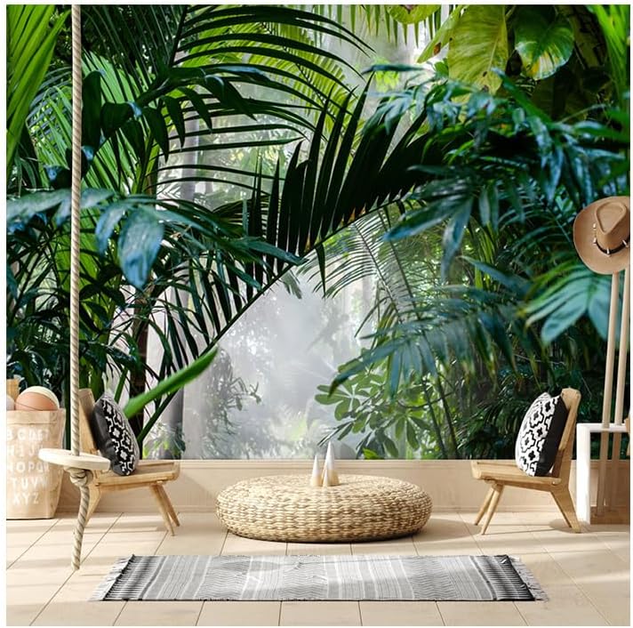 TOKMOCO Custom Foggy Jungle Wallpaper Tropical Forest Removable Mural Decoracion for Living Room Walls Papers