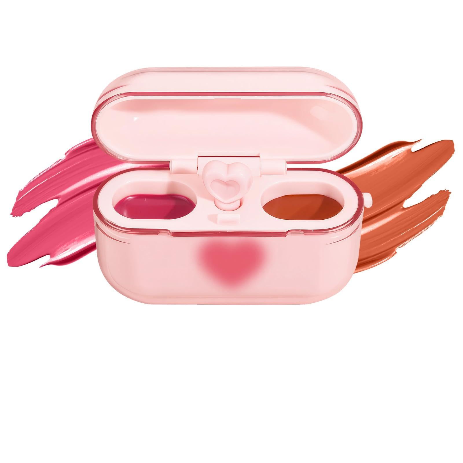 Dual-Tone Jelly Lip Gloss - Rose Red Orange Red Long-Lasting Moisturizing Lip Makeup Shiny and Matte Finish Gifts