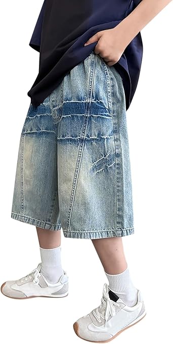 Kinder Shorts Jungen 2025 - Jeans & Freizeitshorts Mit Elastischem Bund 4-14 Jahre