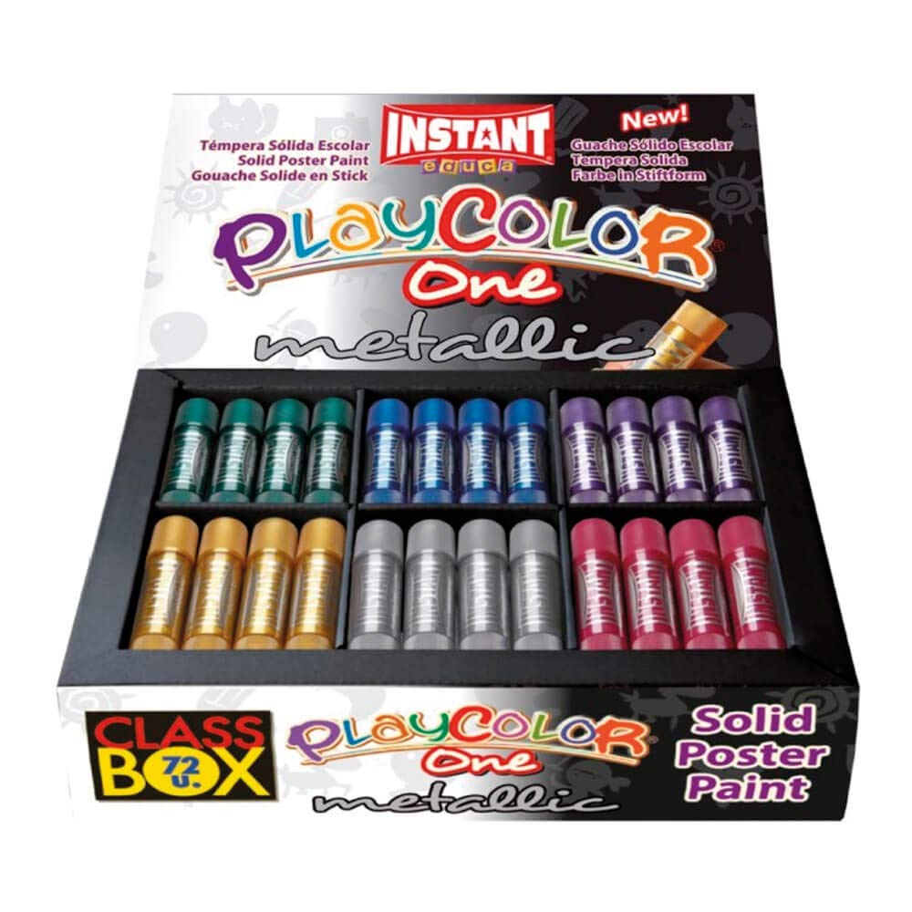 Playcolor Pc10371 Metallic One Solid Poster Paint Stick, Set Of 72-Piece - Multi Color