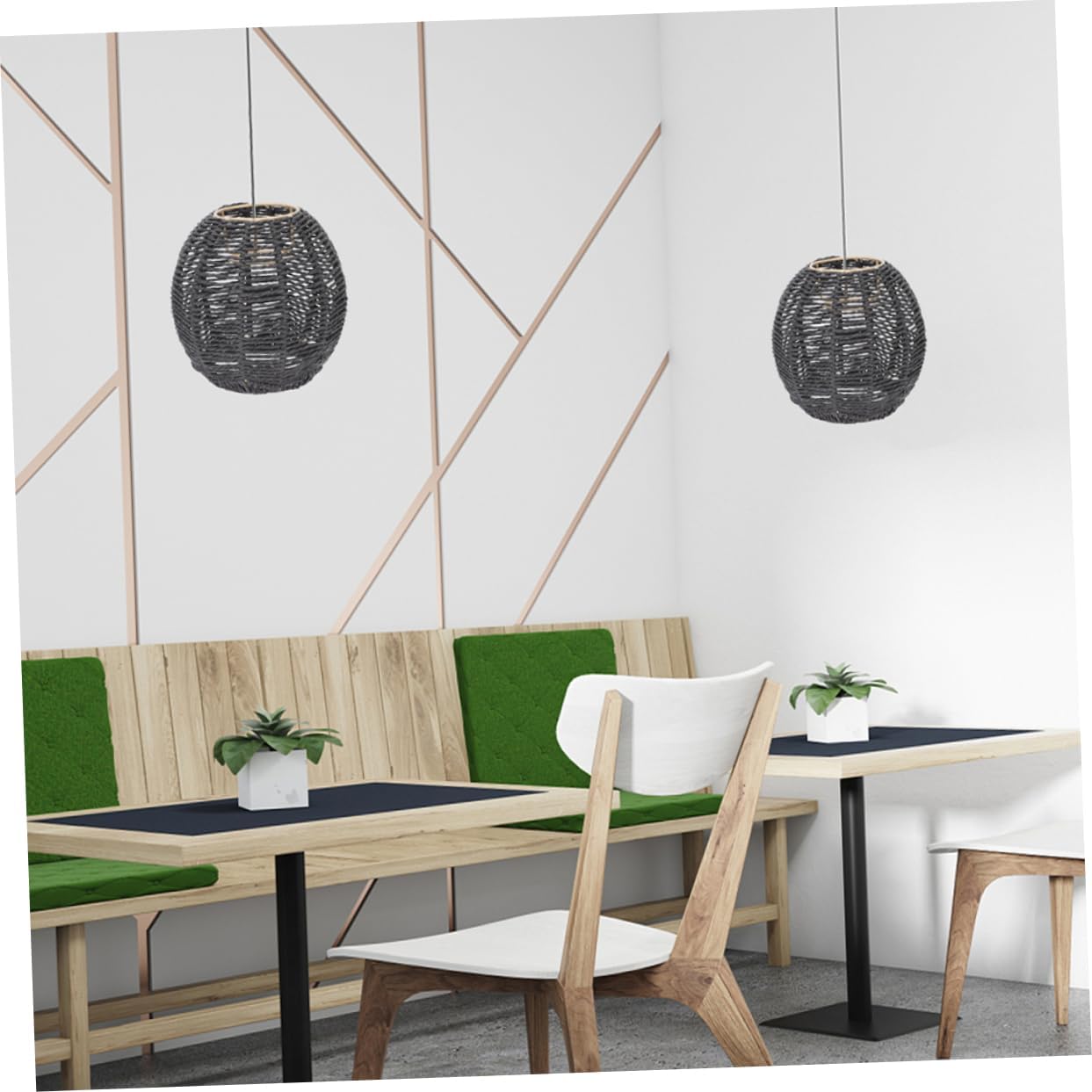 Balacoo 2pcs Woven Rattan Lampshade Paper Rope Ceiling Light Cover for Restaurants Hotels and Home Decor Stylish -friendly Warm Light