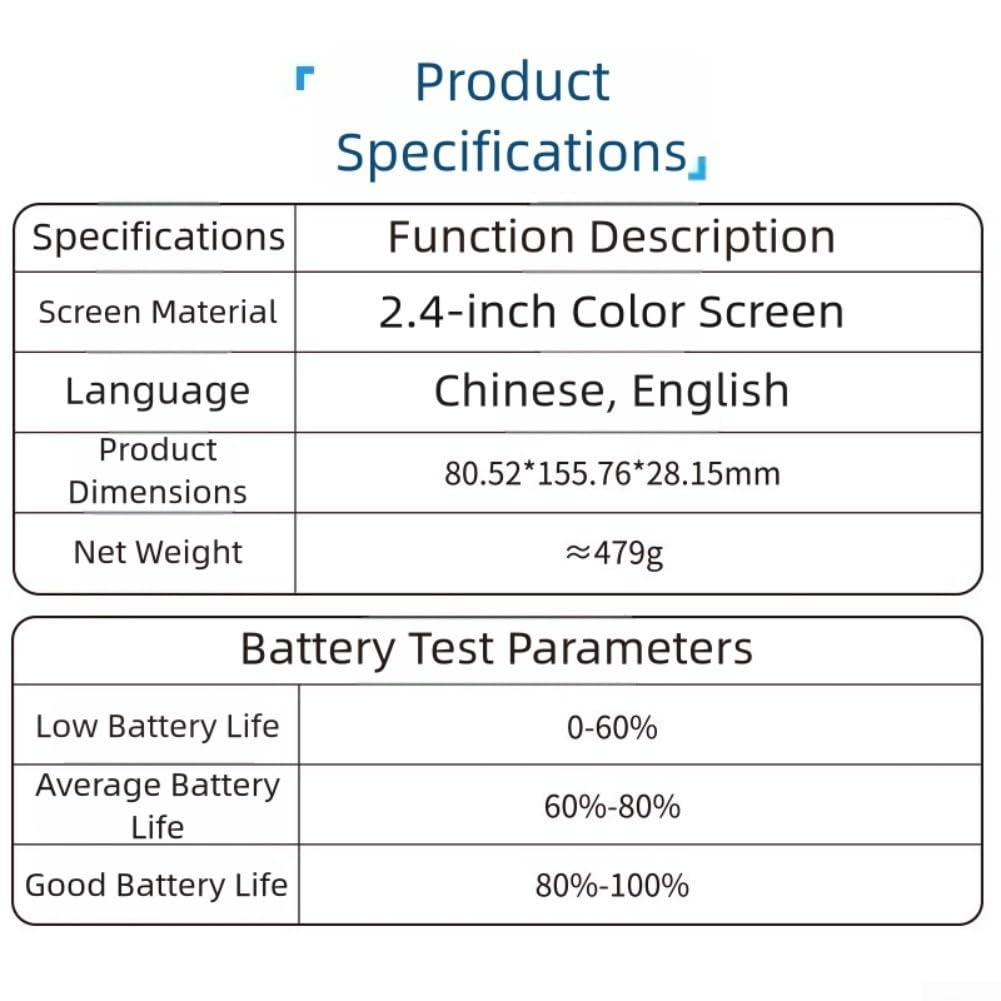Auto per batteria Tester BTM-24 12V/24V, Voltmetro Digitale Capacità Tester 2,4 pollici Display LCD, con Protezione da Inversione di Polarità da Sovratensione