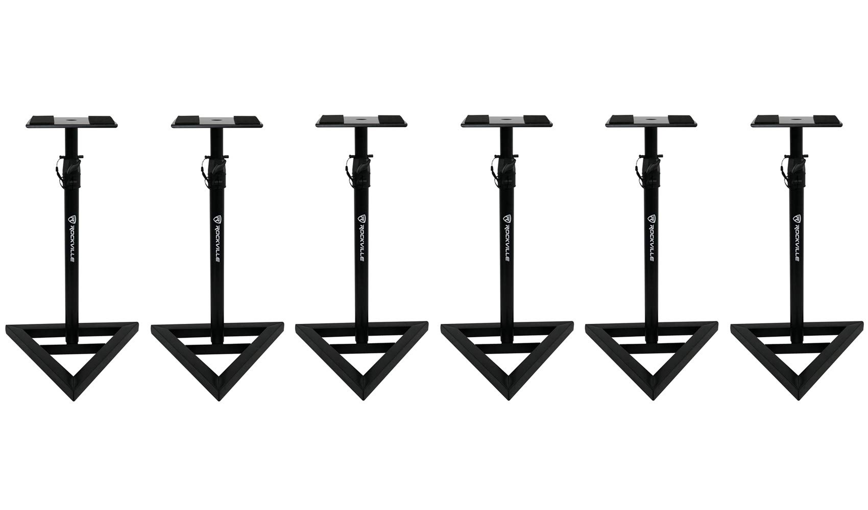 (6) Rockville RVSM1 of Near-Field Studio Monitor Stands w/Adjustable Height