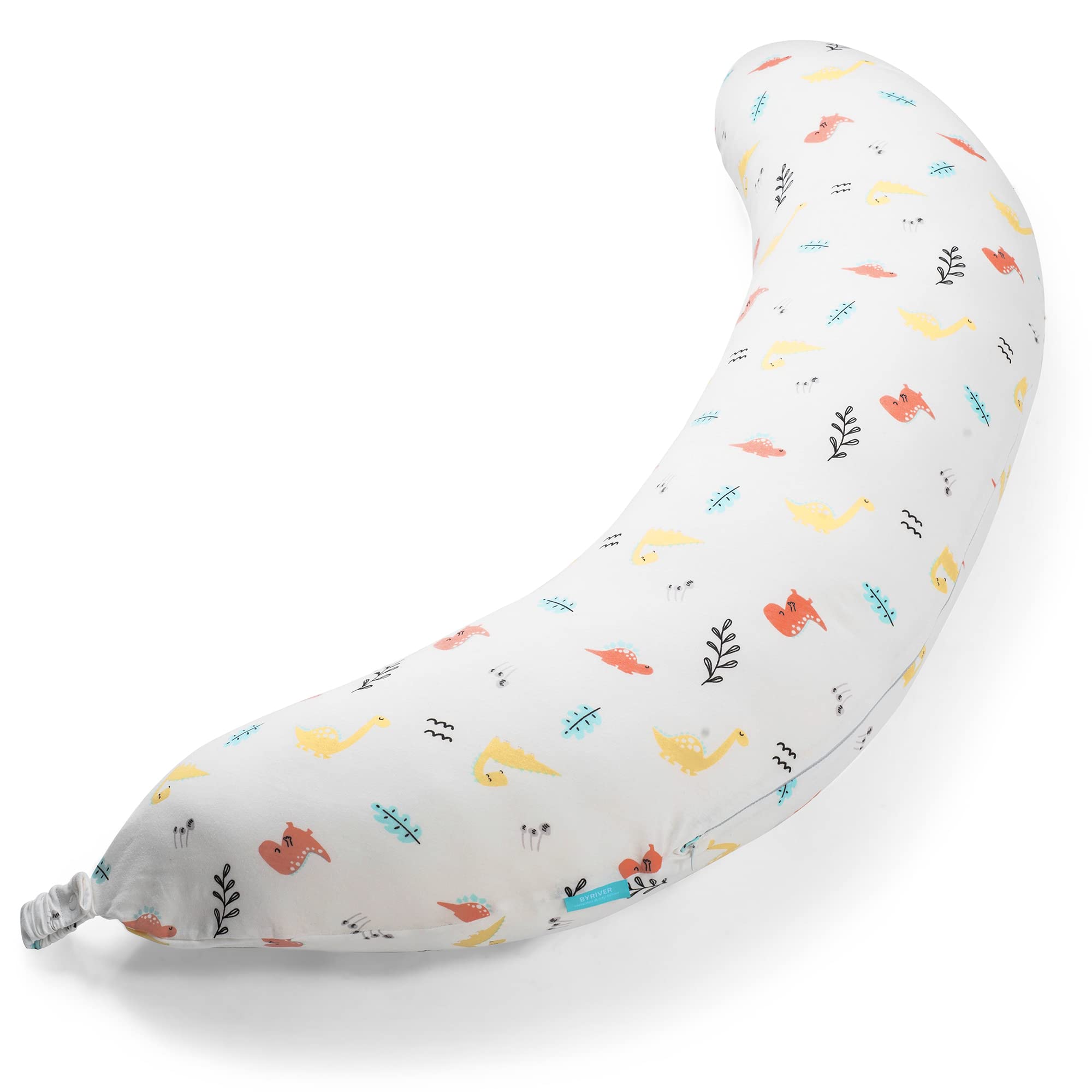 BYRIVER C Shaped Pregnancy Pillow with Cover, Knee Pillow for Side Sleeper Knees Legs HIPS Pain, Leg Pillow Elevation for Lower Back Pain, Versatile Small Body Pillow for Sleeping(Dino)