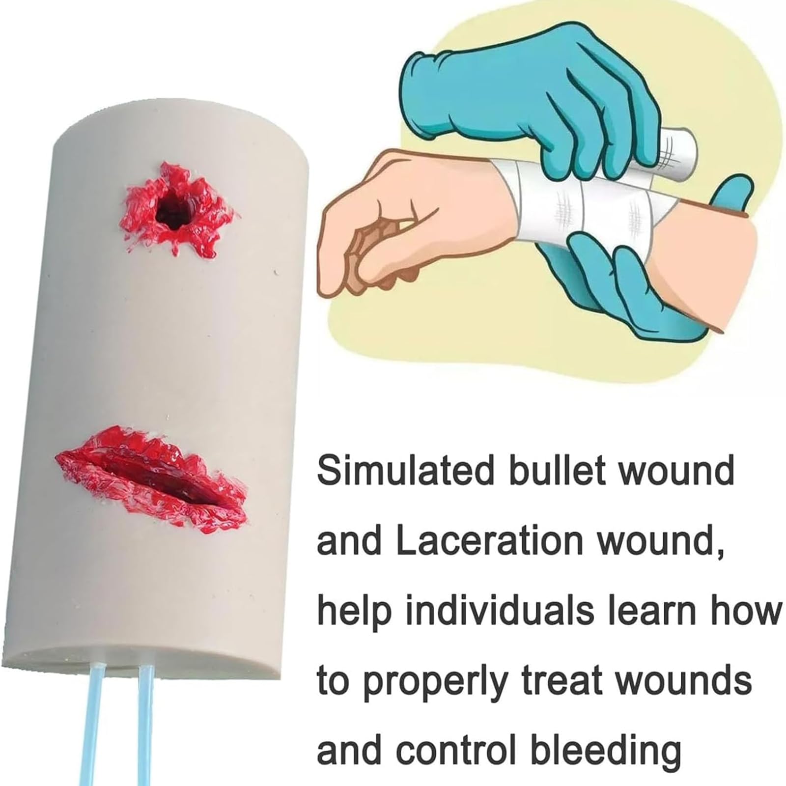 Trainer 2 in 1 per il controllo delle emorragie e la medicazione delle ferite – Kit di formazione realistico per fermare le emorragie per la pratica delle cure di emergenza,Flesh
