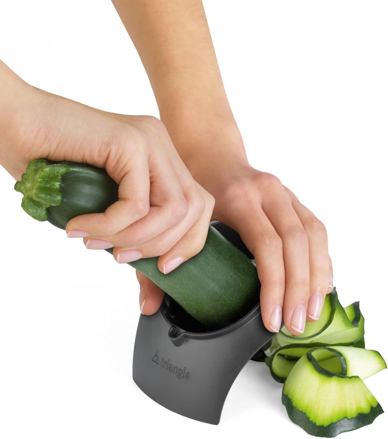 triangle Endless Spiral Cutter - Compact Stainless Steel Spiralizing Tool for Vegetable Ribbons & Noodles - Dishwasher Safe