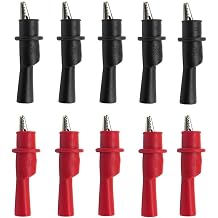 BfyBest Multimeter Alligator Clips Set,10 Pcs Silicone Alligator Clips, Banana Test Lead Probe Clip, Replacement Crocodile Clamps for Multimeter Test Lead