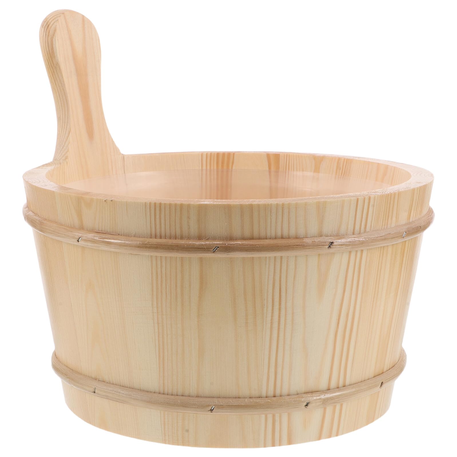 jojofuny Saunaeimer Holz 4l mit Holzkelle und Inneneinsatz 1 Satz