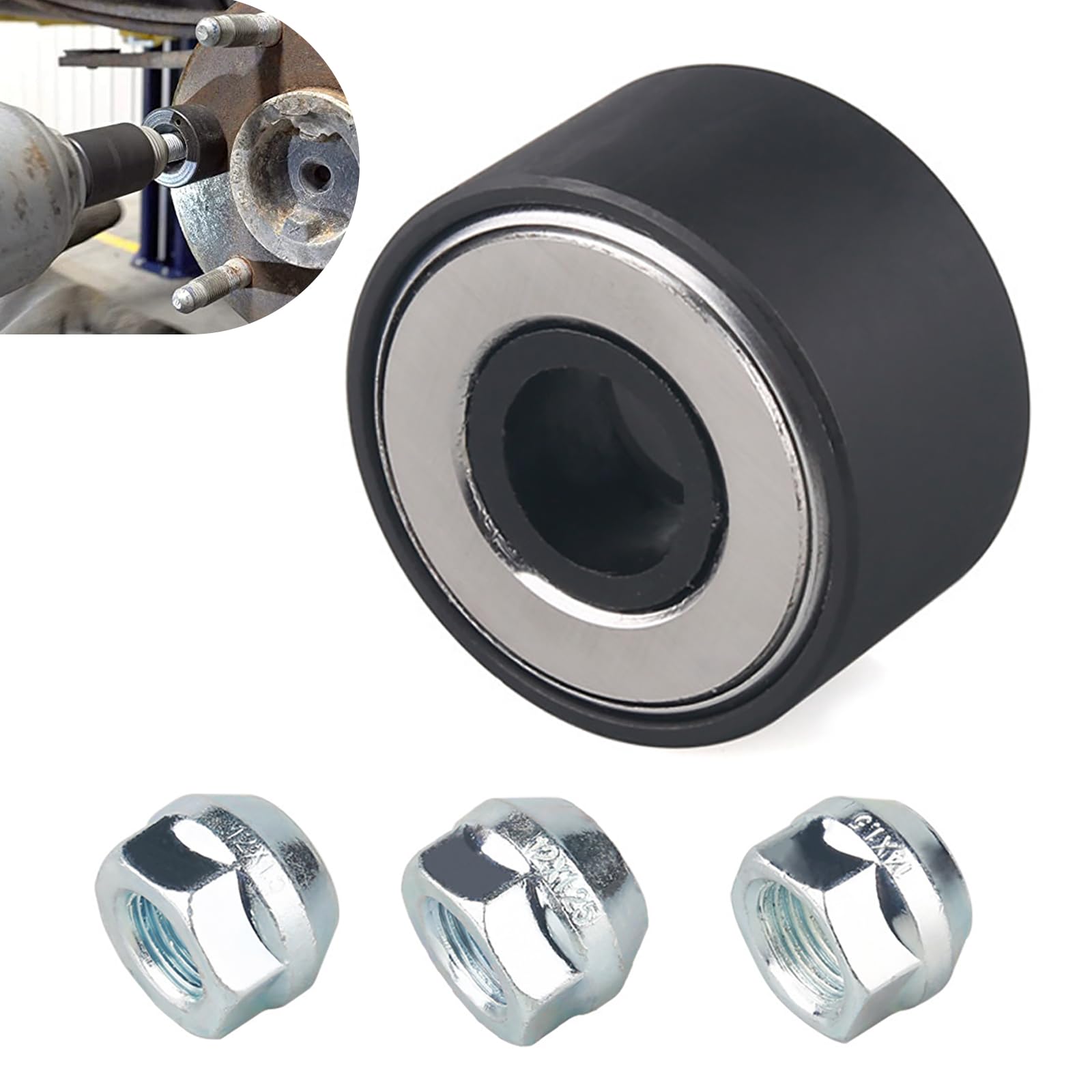 1 Set Wheel Stud Installer Tool, M12x1.25 M12x1.5 M14x1.5 Iron Lug Stud Installer Tool with 3/4" Hex Wheel Lug Nuts, Universal 22800 Stud Installer for Most Cars and Light-Duty Trucks (Black)