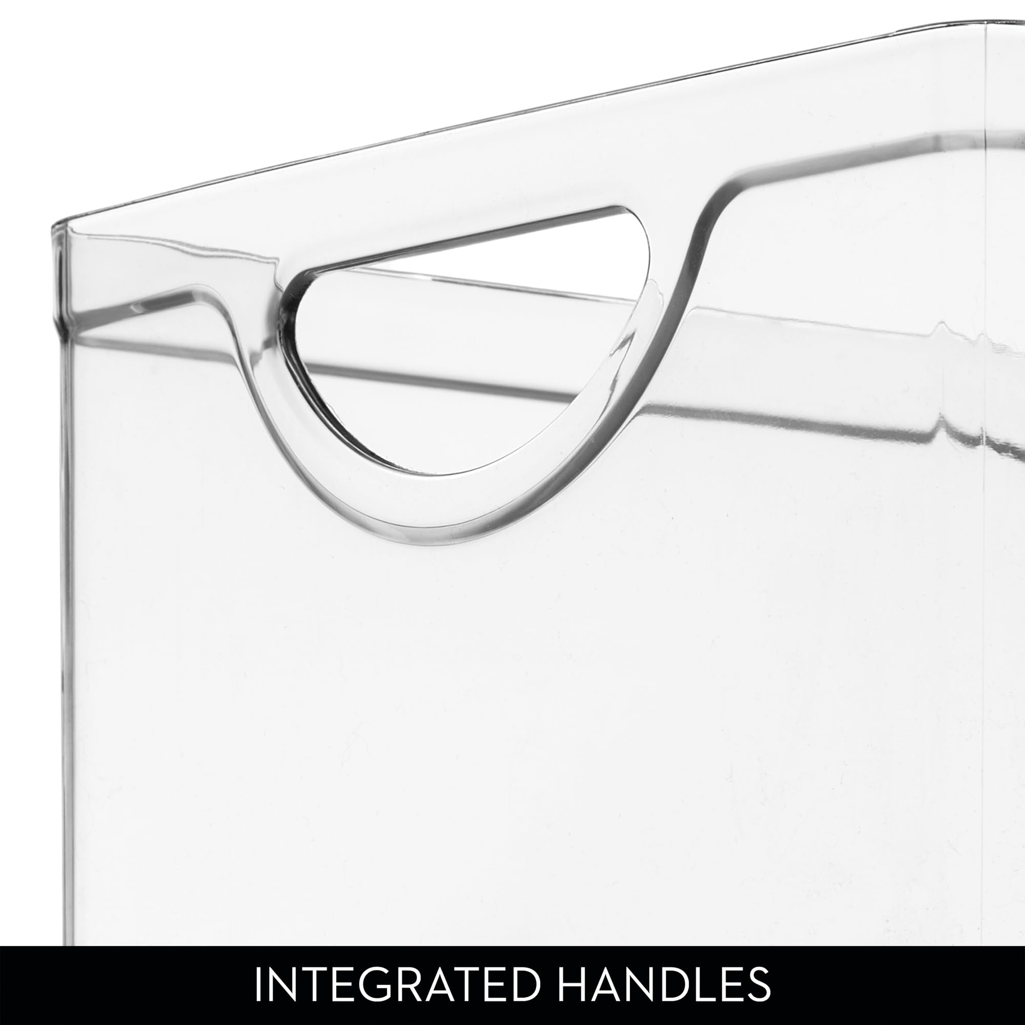 InterDesign iDesign - Contenedores de almacenamiento para despensa con asas, organizadores para armarios o nevera, juego de 2, transparentes