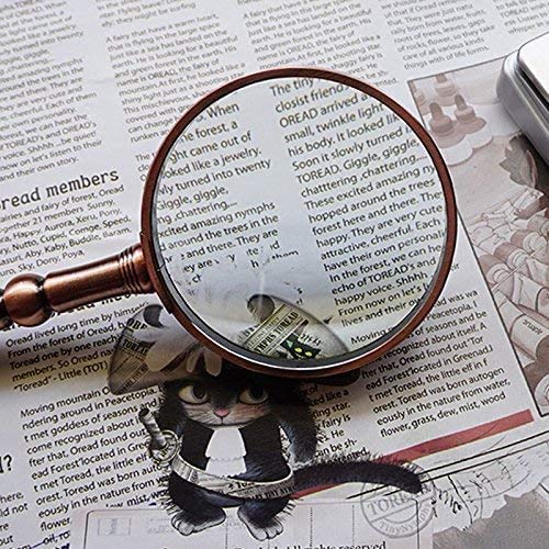 Okulary powiększające do czytania Lupy Przenośny styl retro Czysta miedziana ramka Starzec czytający 20-krotnie Ręczne światło HD dla dzieci Studenci z dużym powiększeniem Obserwacja Insec