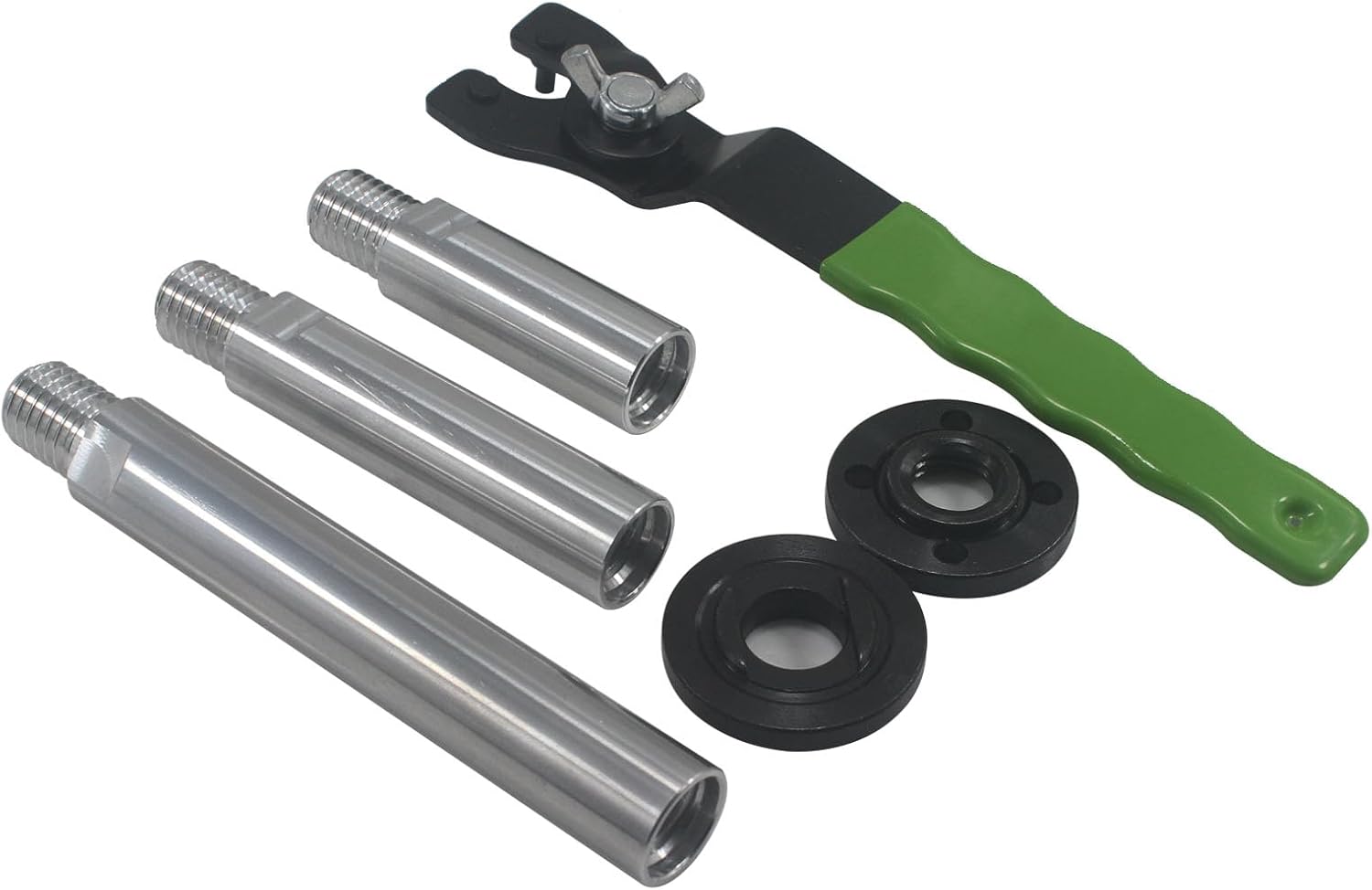 5/8"-11 Angle Grinder Extension Shaft Rotary Connecting Rod with Adjustable Angle Grinder Pin Wrench Lock-Nut Spanner and Flange Nut kit