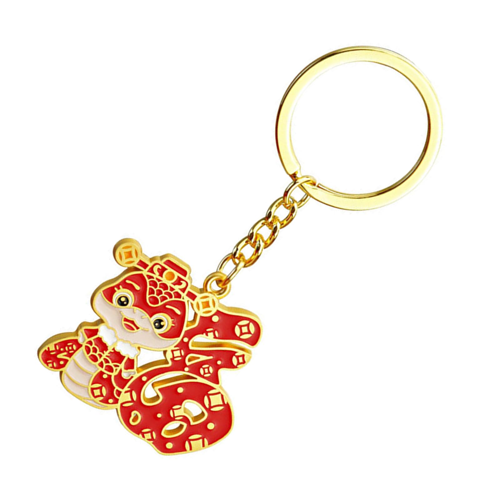 Diogeynu Fu Bao Snake Fashionable Chinese Zodiacs Year Of The Snake Keychain Charm Pendant Auspicious Zines Alloy Trinkets For Good Luck