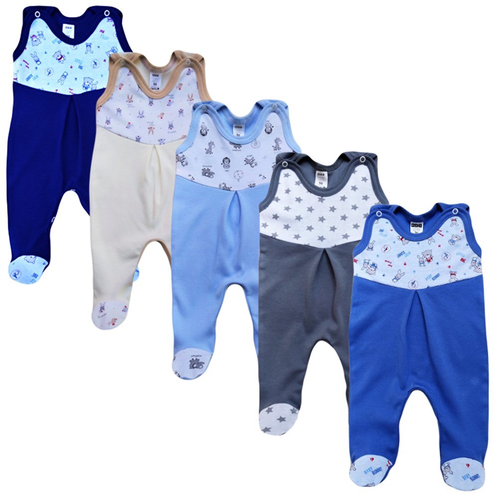 MEA BABY Pelele unisex de algodón, 5 unidades, diseño estampado