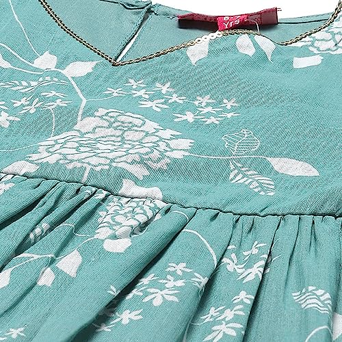 Image of BIBA Girl Cotton Peplum Printed Suit Set