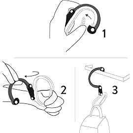 GEAR AID HEROCLIP Carabiner Gear Clip and Hook (Medium) for Camping, Backpack, and Garage Organization, Blue Steel