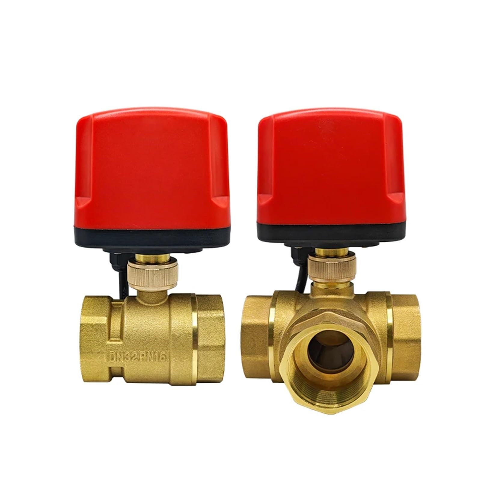 Valve motorisée Vanne à boisseau sphérique motorisée DN15-DN50 2 fils/3 fils IP65 2 voies/3 voies, vannes d'eau électriques à filetage femelle 12 V, 24 V, 220 V(DN40,3-WAY_AC220V_CR04)