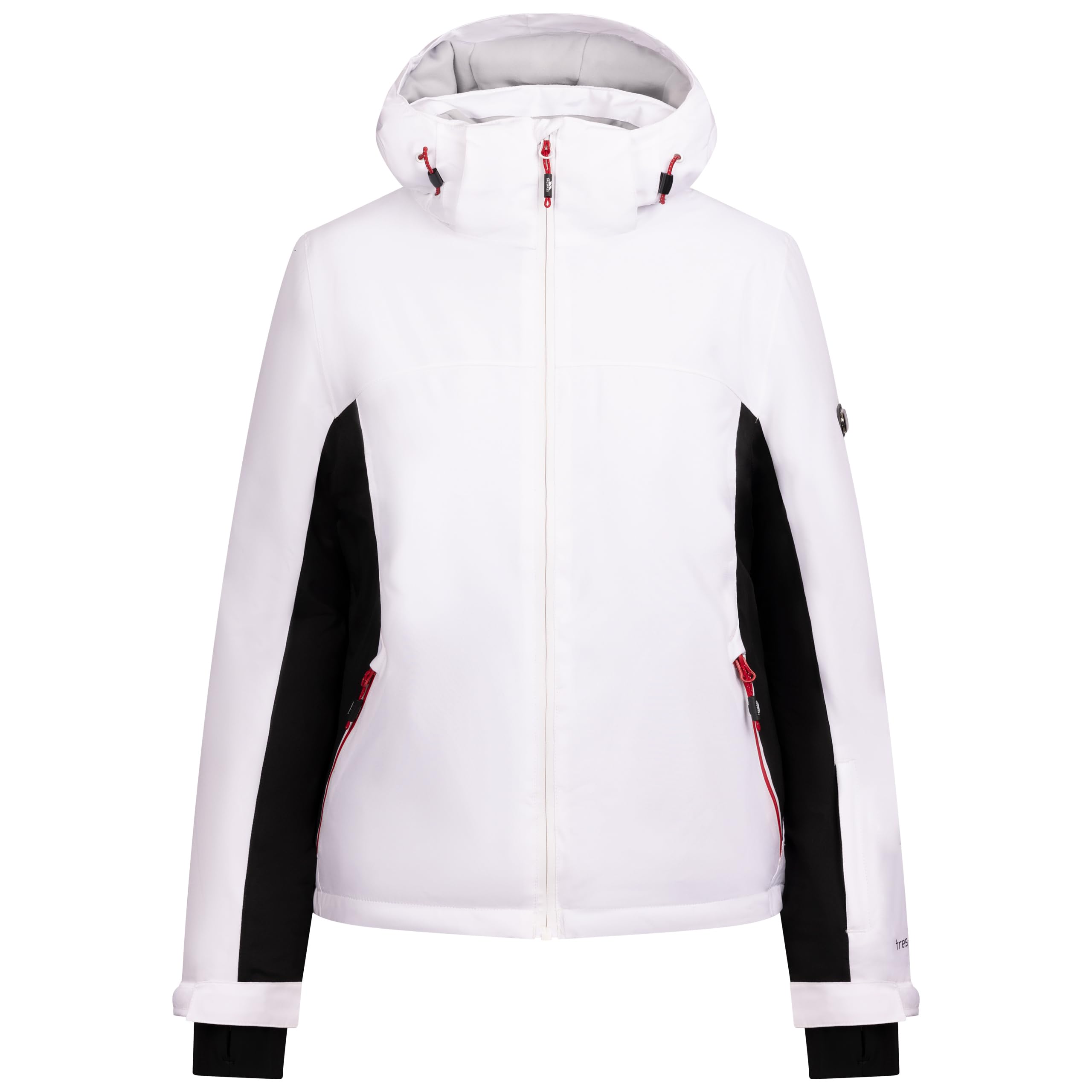Trespass Women's White Ski Jacket Doris - Waterproof Jacket, Winter Skiing Outdoor Walking Coat With Hood, Windproof Snowproof Ski Jacket Skiwear