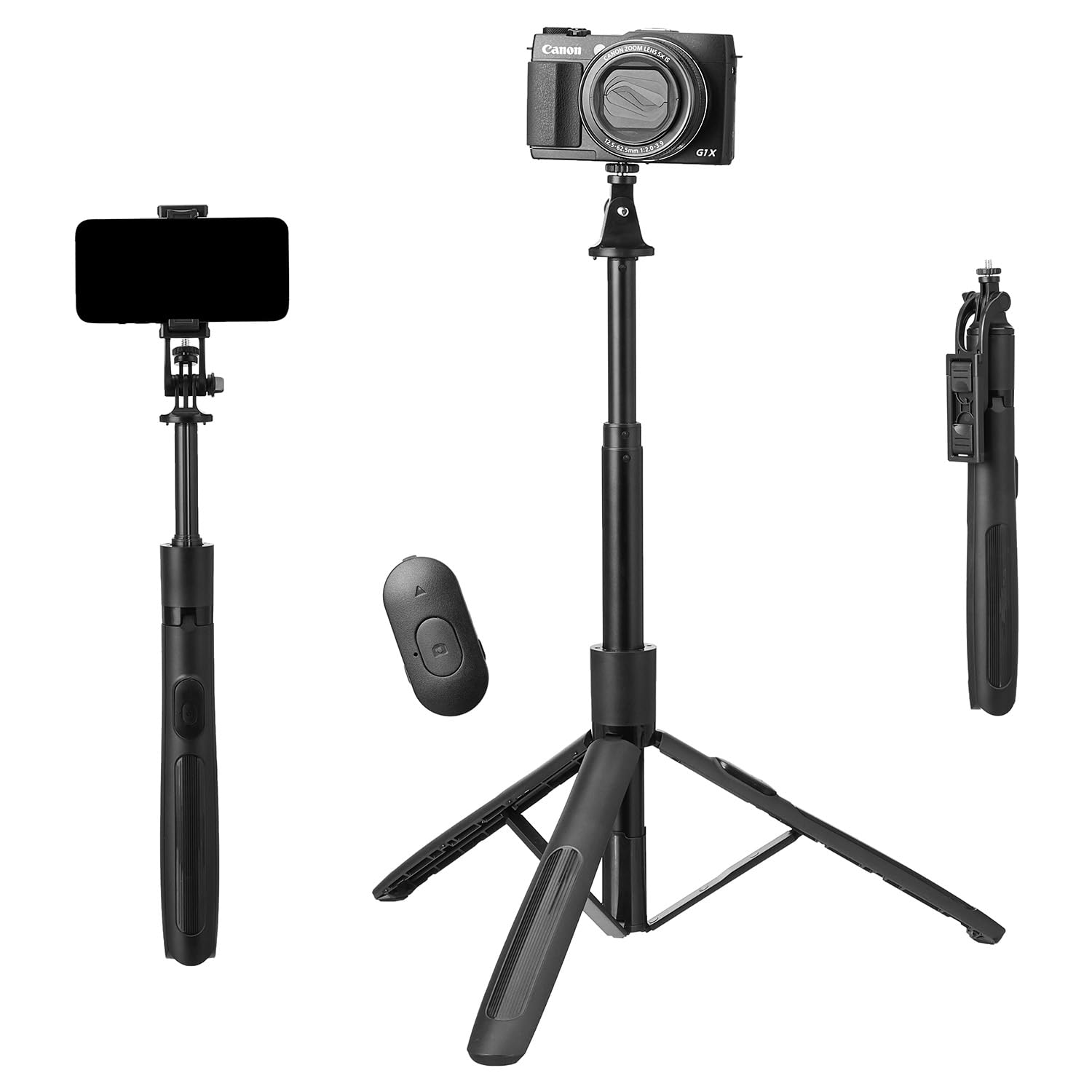 Amazon Basics 5 feet Long Selfie Stick Tripod | Extra Stable, Anti Shake, 1/4" Screw for Mirrorless/Action Camera/Ring Light Gopro,Black (B0CZS3XBKS) Amazon Price History, Amazon Price Tracker
