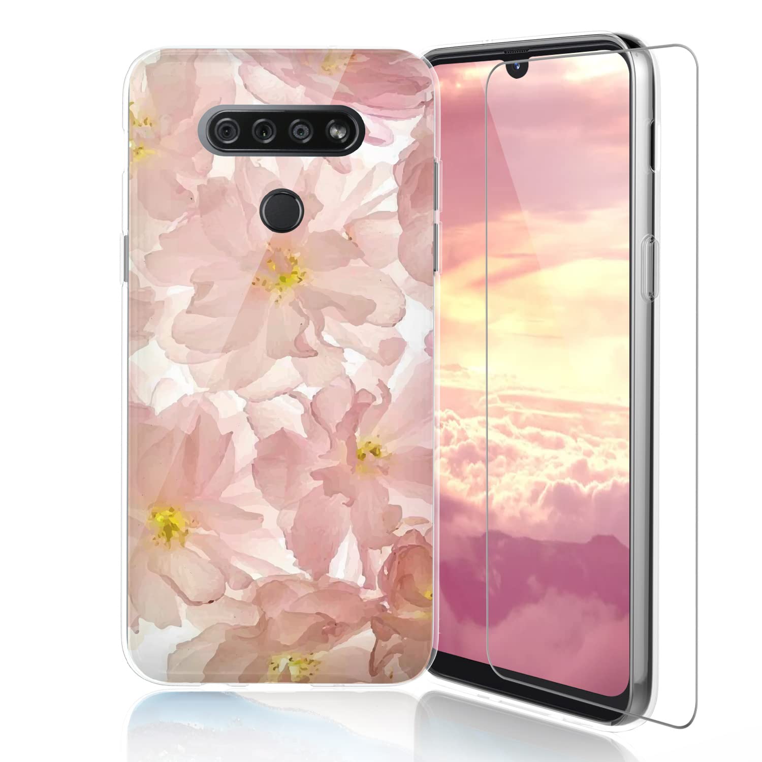 Amazon.com: TJS Phone Case Compatible with LG G K51, LG Q51, LG Reflect,  with [Tempered Glass Screen Protector] Ultra Thin Slim TPU Matte Color  Marble Transparent Clear Soft Skin (Blush) : Cell