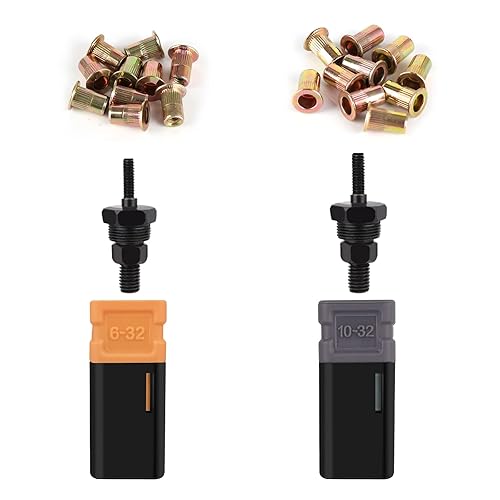 Miniatura 3 de Herramienta de tuerca remachadora NT800 y M3, M4, 6-32, 10-32, Kit de mandril de liberación automática con 145 kit de tuercas surtidas, 16 mandriles