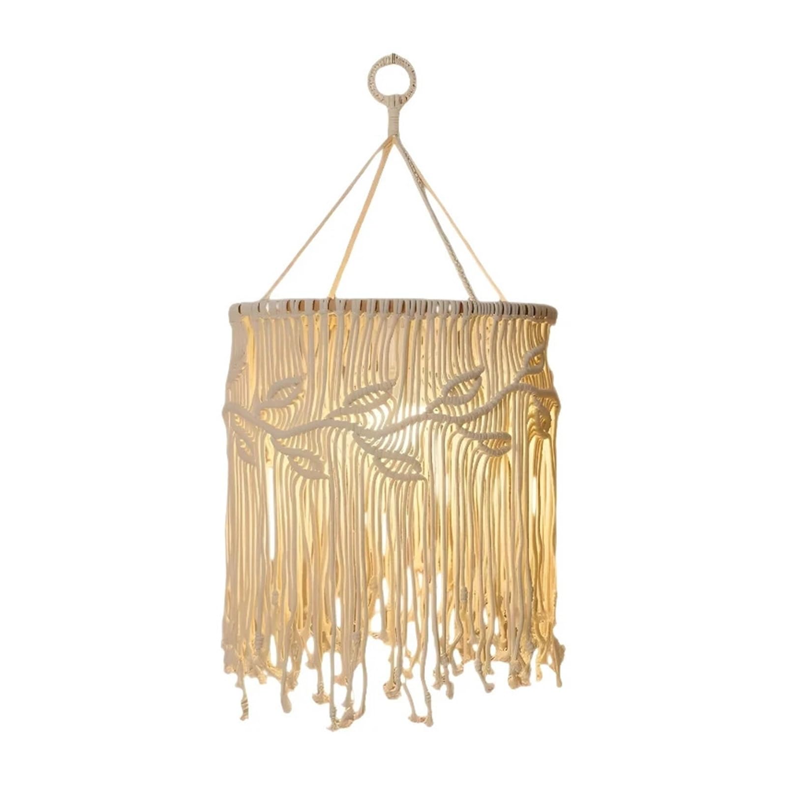 Qmvdojr 25Cm Wall Hanging Tapestry Lampshade Handmade Woven Cotton Tassel Macrame Living Room Wedding Decoration(25Cm)