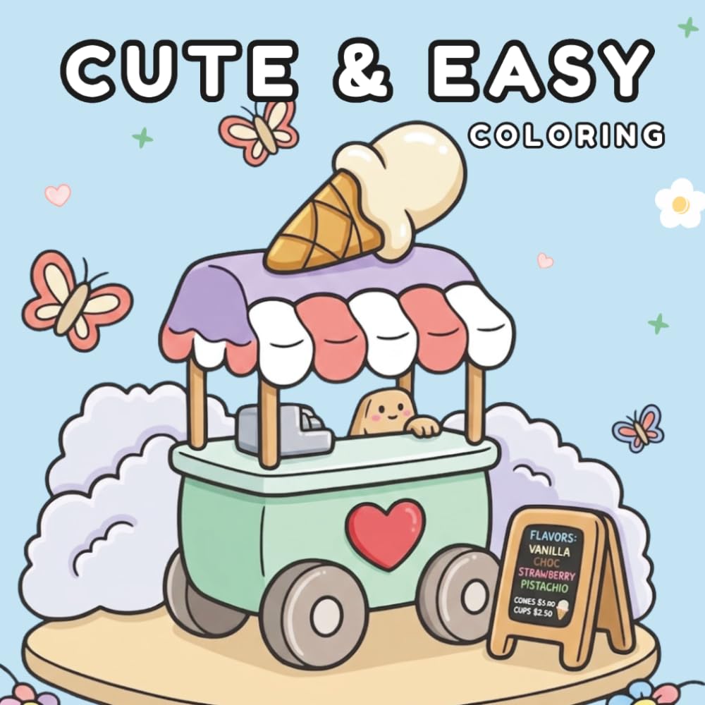 Cute & Easy Coloring Book: Bold & Easy Coloring For Teens and Adults