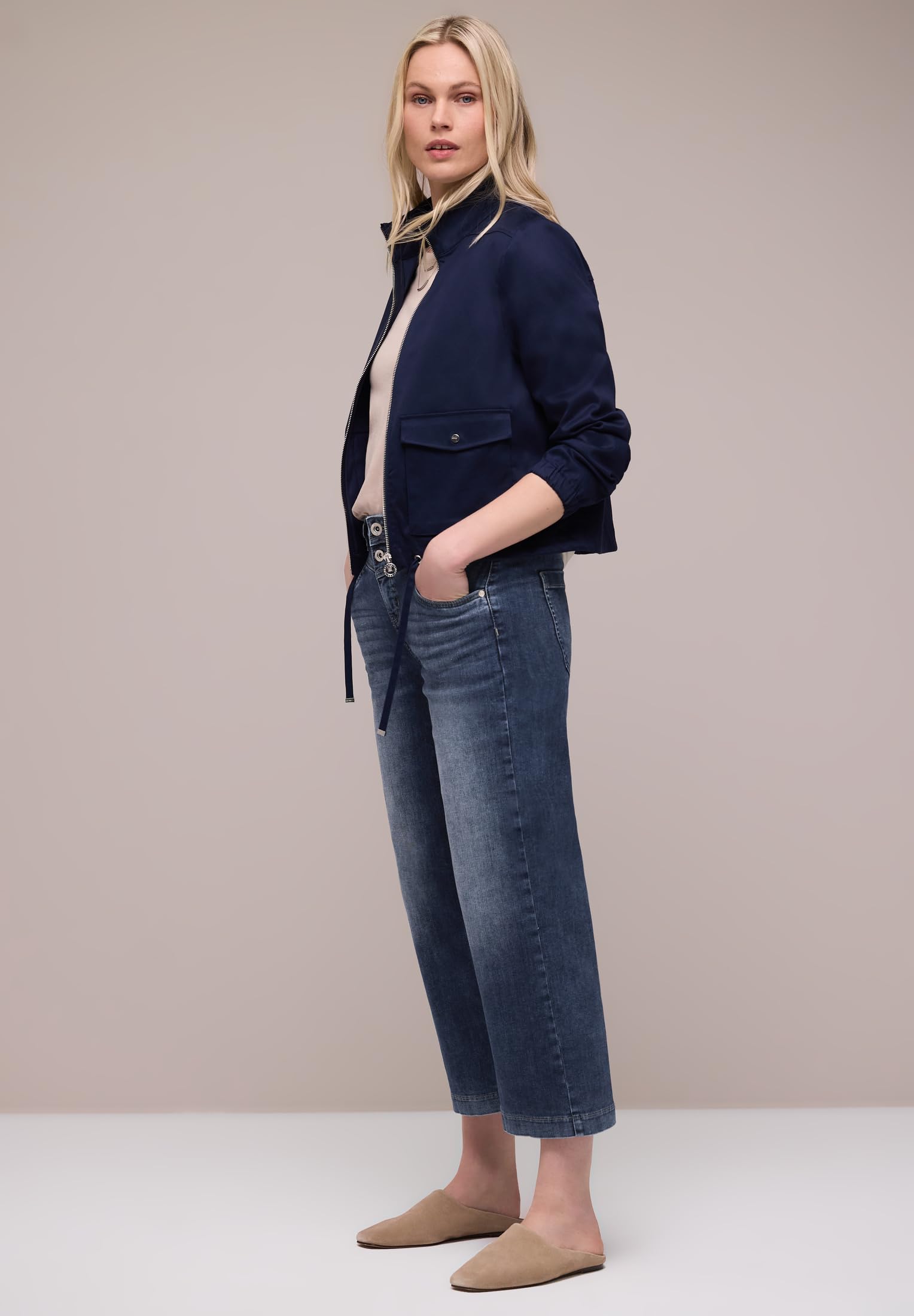 Street One Damen High Waist Wide Leg Jeans im Loose Fit 3817230