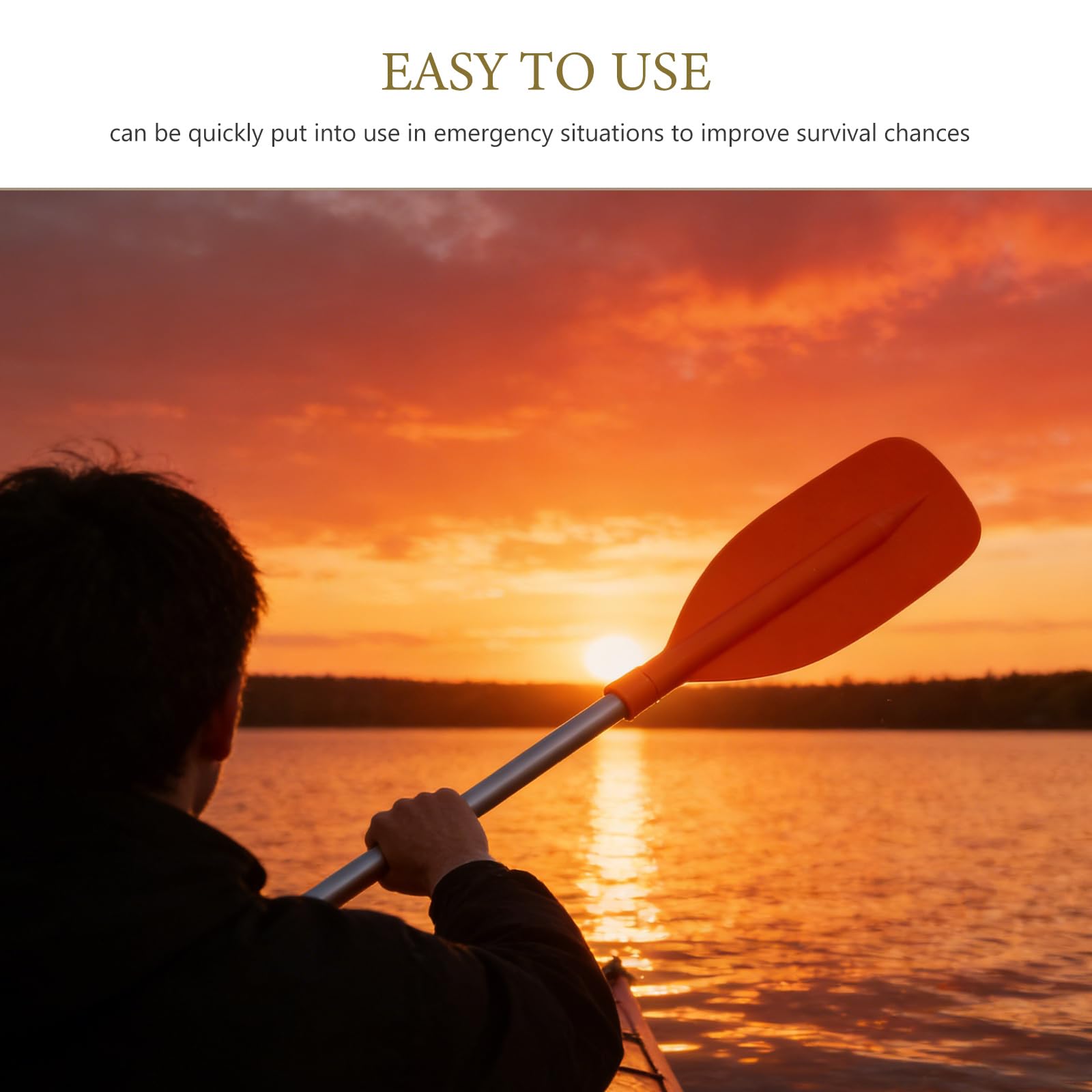 INOOMP Remo Telescópico de Emergencia para Canoa E Hinchable Naranja | Pp Co-propylene, Plegable y Portátil, para Viaje y River Tubing, Accesorio Acuático