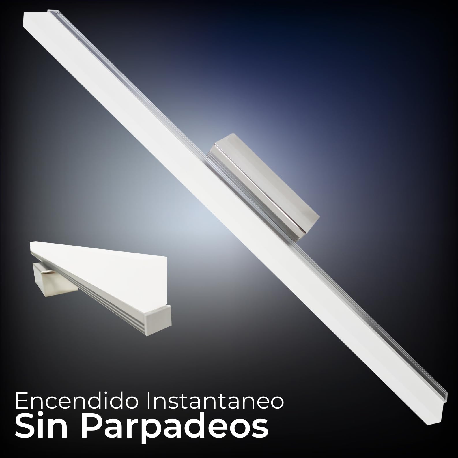 LED ATOMANT Applique Cromata per Bagno 60 cm, 16W, Colore Bianco Freddo (6500K), 1600 Lumen