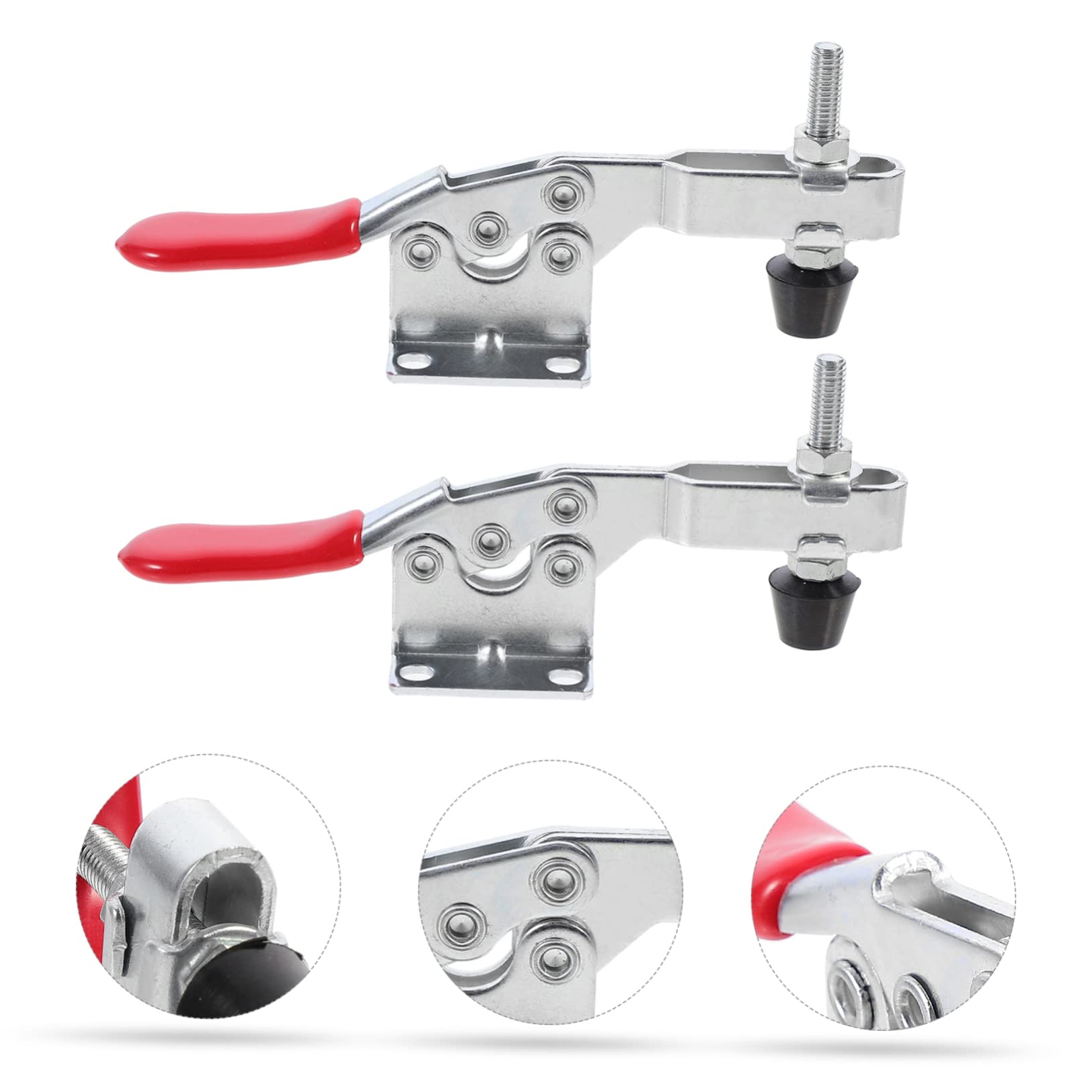 NUOBESTY 10 Abrazaderas de Palanca de Presión Horizontal de Zinc Liberación Rápida, Fácil Agarre y Gran Potencia para Madera y Metal, Set de 10 Piezas