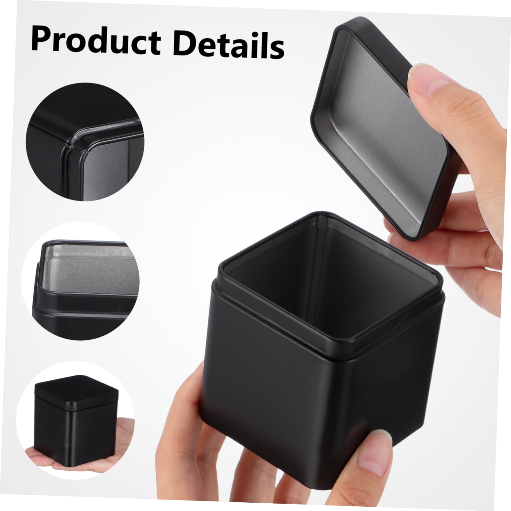 balacoo 10 Stück Tragbare Quadratische Teedosen aus Eisen Schwarze Aufbewahrungsbox für Losen Tee nicht Verformbar mit Schönem Design für Tee und Mondkuchen