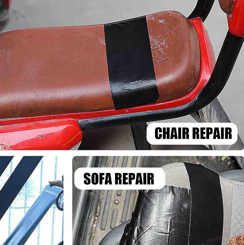 Leather Repair Kit Tape for Car Upholstery Seat Repair, Self-Adhesive Fabric Patch for Motorcycle, Leather Couch Repair Patches (Black,10x4000cm)