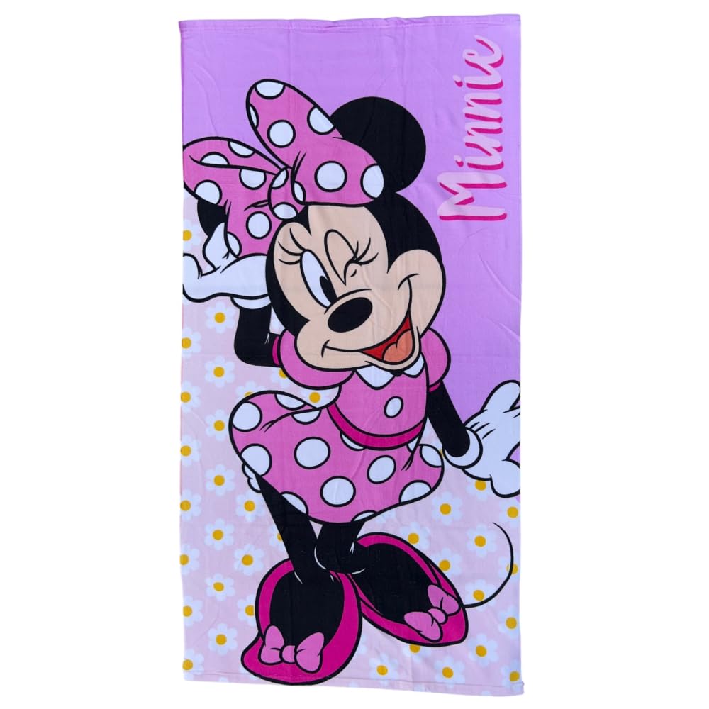 CARTOON Disney Minnie Beach Towel Microfibre Polyester for Children 245gsm Size 70 x 140 cm Beach Pool