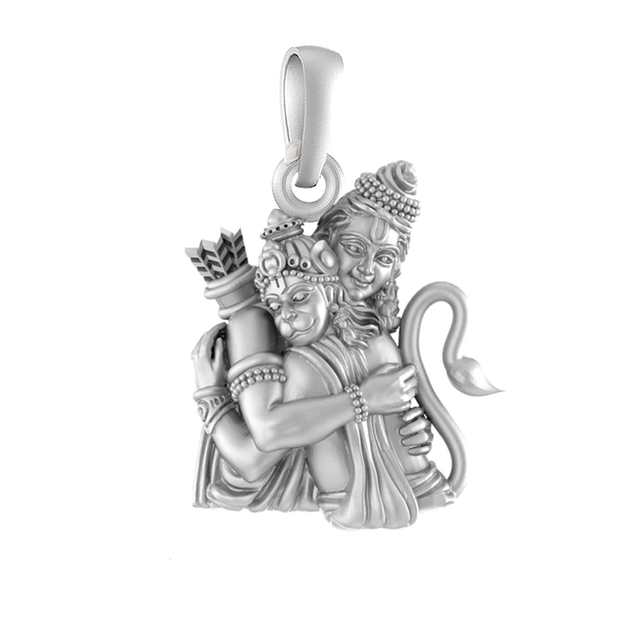 Pendentif Hanuman argent massif cadeau spirituel intemporel médaillon Ram pour proche - 8