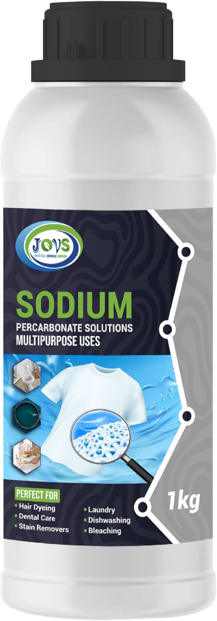 Sodium Percarbonate 1 kg - Pure Granular Oxygen Bleach Cleaner, Eco-Friendly Stain Remover & Laundry Whitener, Biodegradable Household Cleaning Agent.