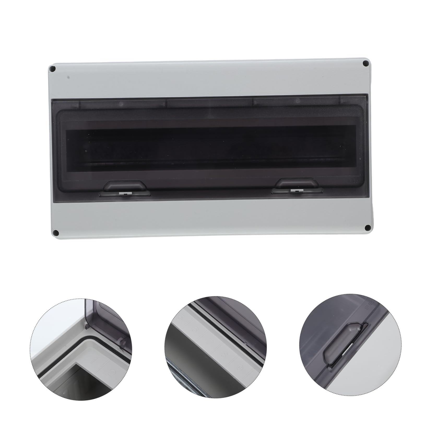 NUOBESTY 18-poliger Notstrom Sicherungskasten Ip35 aus Pc/abs mit Transparenter Abdeckung 35mm Din Hutschiene Verteilerbox für Außenstromversorgung und Wartungsschutz