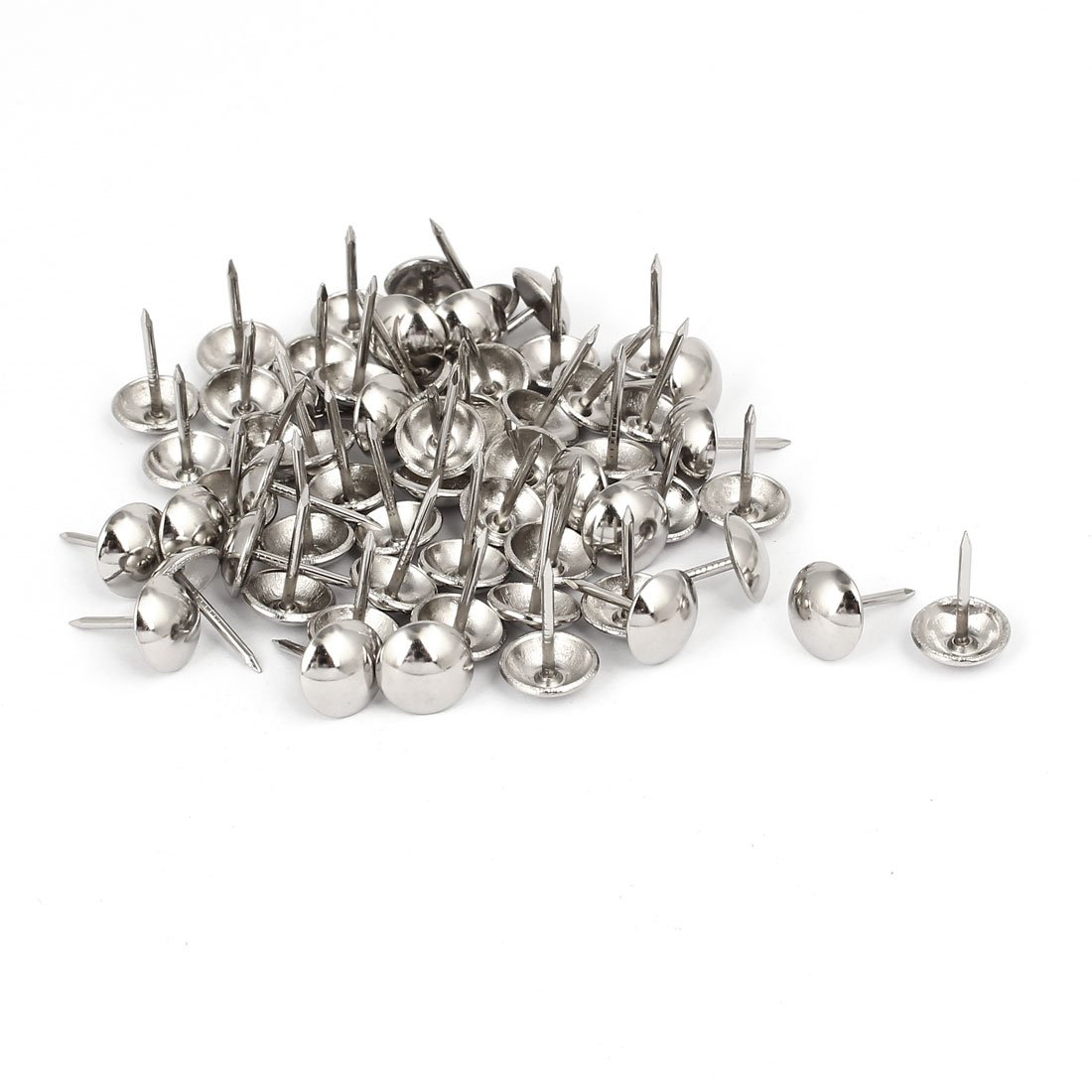 Clous D'ameublement 11mm – Tête Ronde Blanche, Longueur 17mm, Lot De 50