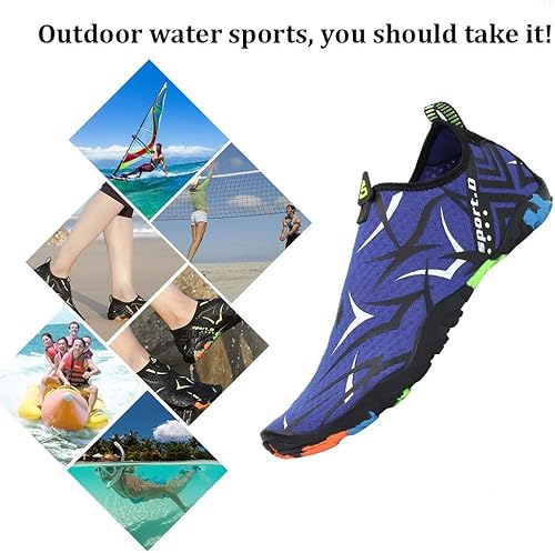 Miniatura 7 de Zapatos de agua para hombre y mujer, zapatos acuáticos descalzos, de secado rápido, para playa, natación, buceo, kayak, surf, deportes acuáticos