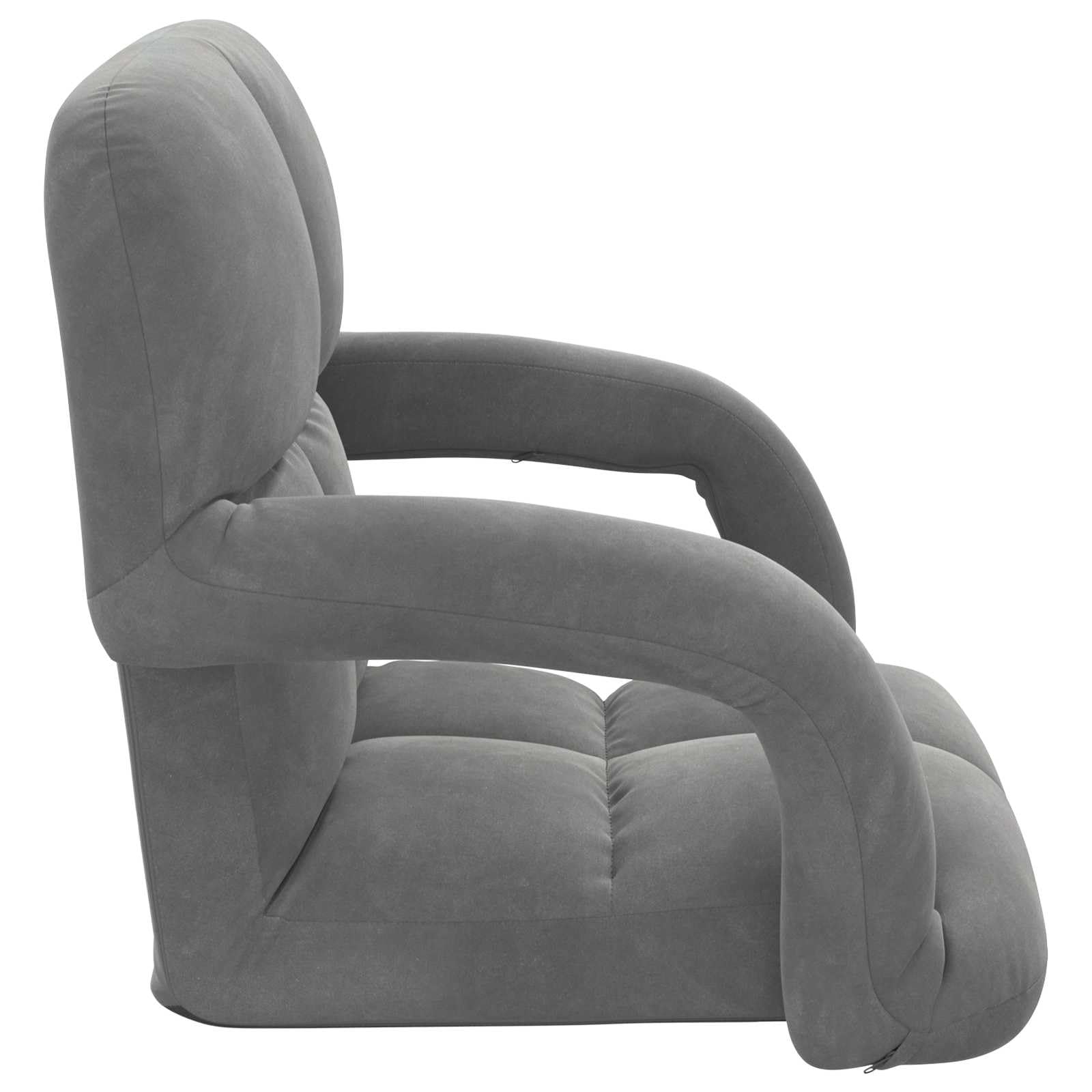 Krzesło podłogowe, ciemnoszare, aksamitne, z regulowanym oparciem, 58 x 62 x 58 cm, składane, wyściełane, ergonomiczne, z podłokietnikami, nie zajmuje dużo miejsca, do czytania, jogi, biura, gier